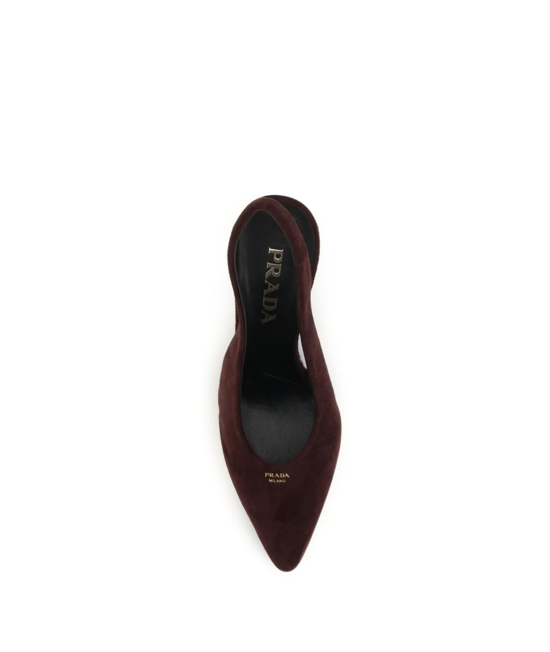 PRADA Бордовые кожаные туфли, фото 4
