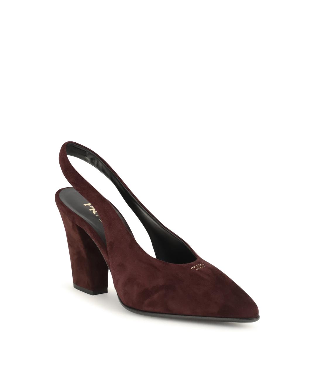PRADA Бордовые кожаные туфли, фото 2
