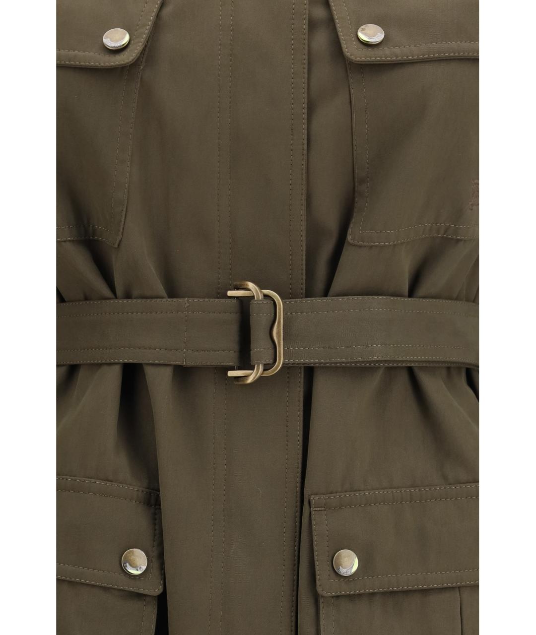BURBERRY Зеленая хлопковая куртка, фото 3