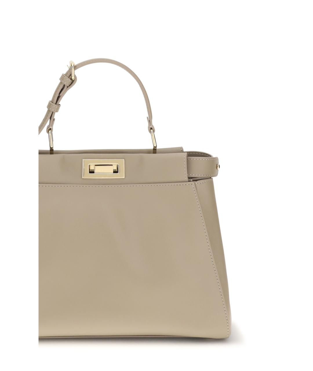 FENDI Бежевая кожаная сумка тоут, фото 4