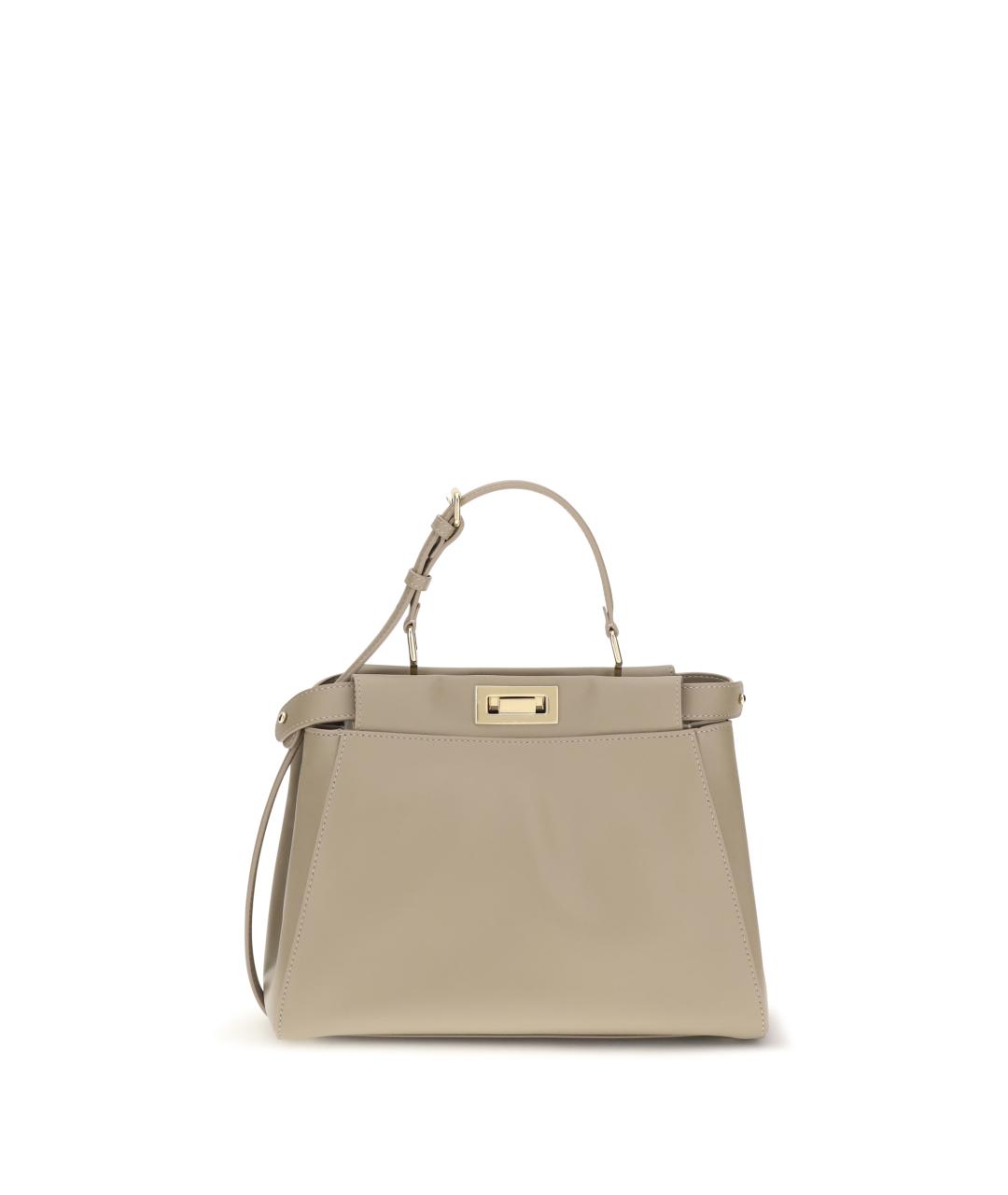 FENDI Бежевая кожаная сумка тоут, фото 5