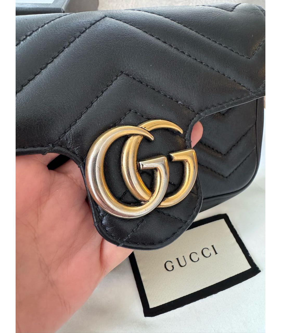 GUCCI Черная кожаная сумка через плечо, фото 7