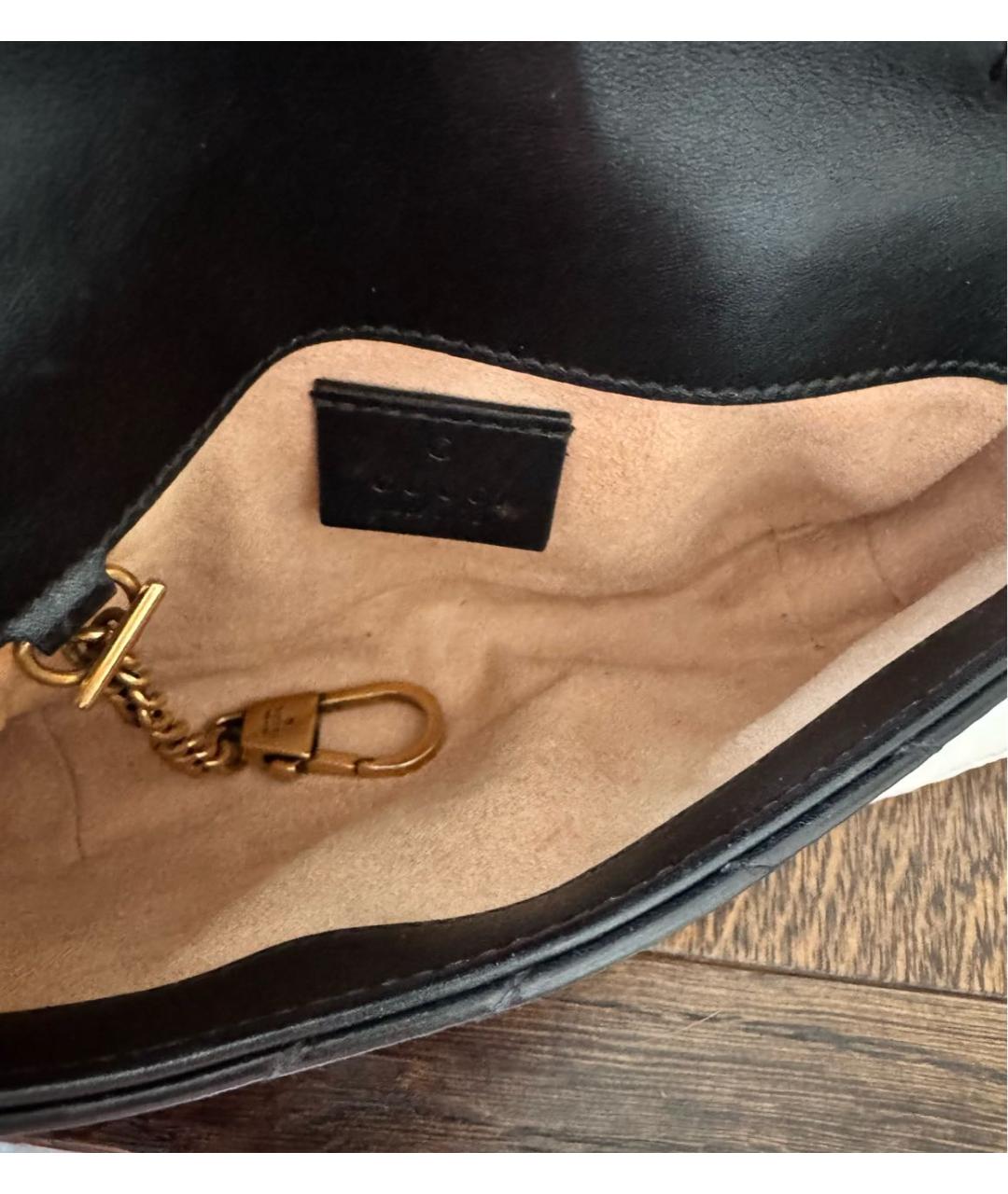 GUCCI Черная кожаная сумка через плечо, фото 3