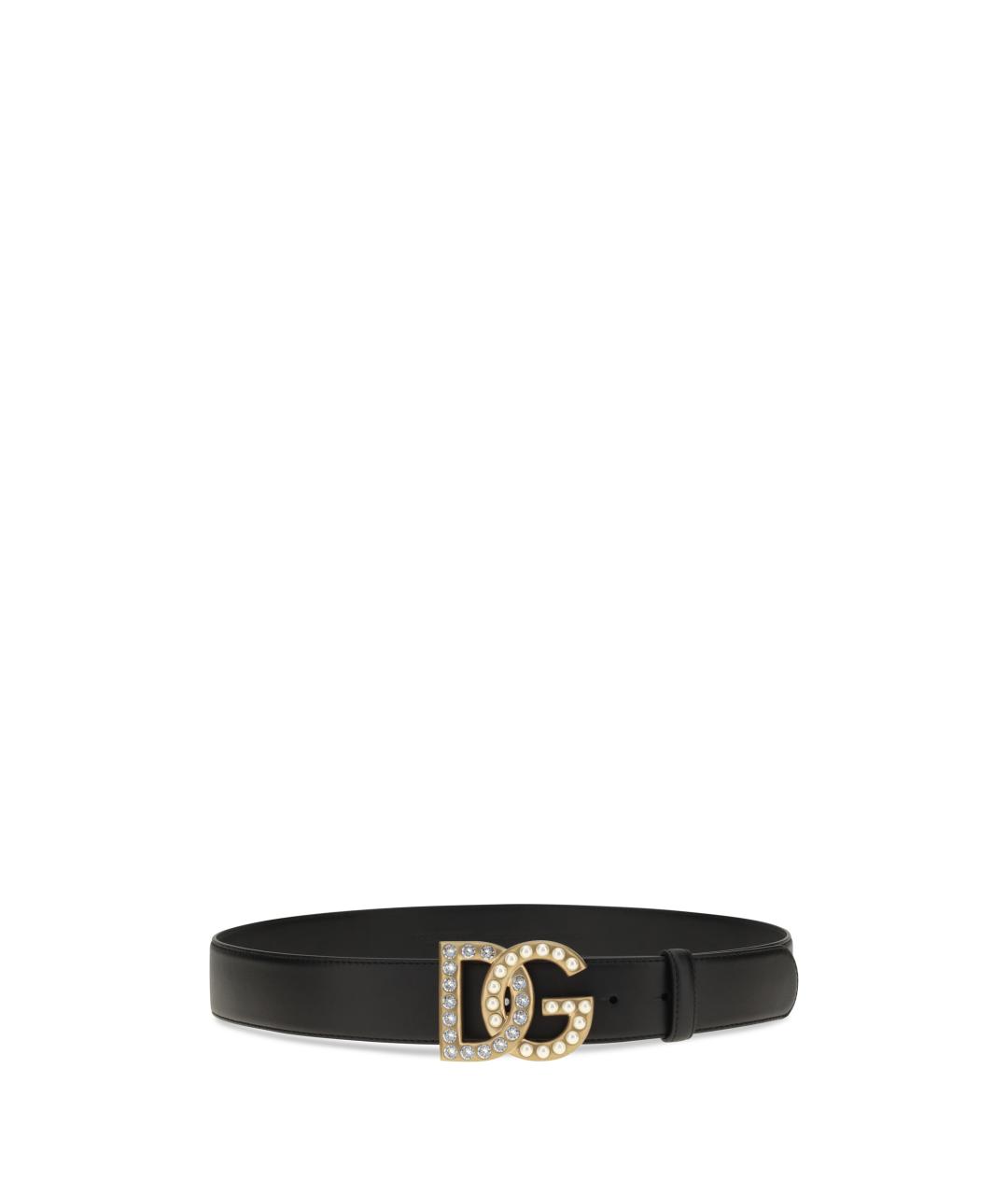 DOLCE&GABBANA Черный кожаный ремень, фото 2