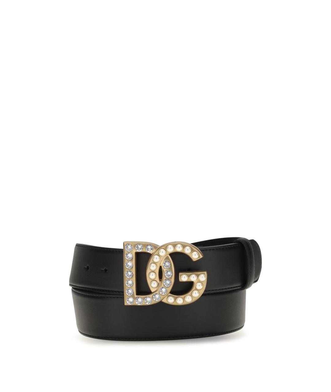 DOLCE&GABBANA Черный кожаный ремень, фото 1