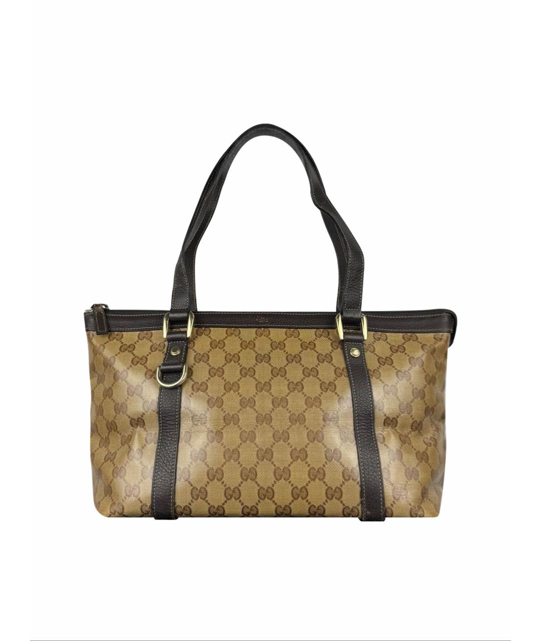 GUCCI Коричневая сумка тоут из канвы, фото 1