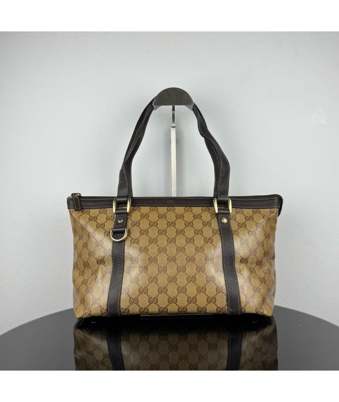 GUCCI Коричневая сумка тоут из канвы, фото 5