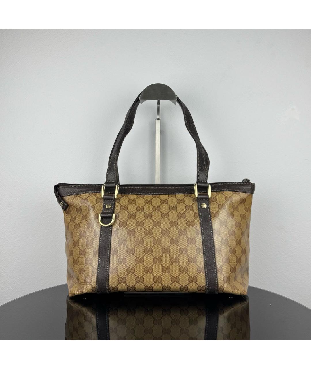 GUCCI Коричневая сумка тоут из канвы, фото 2
