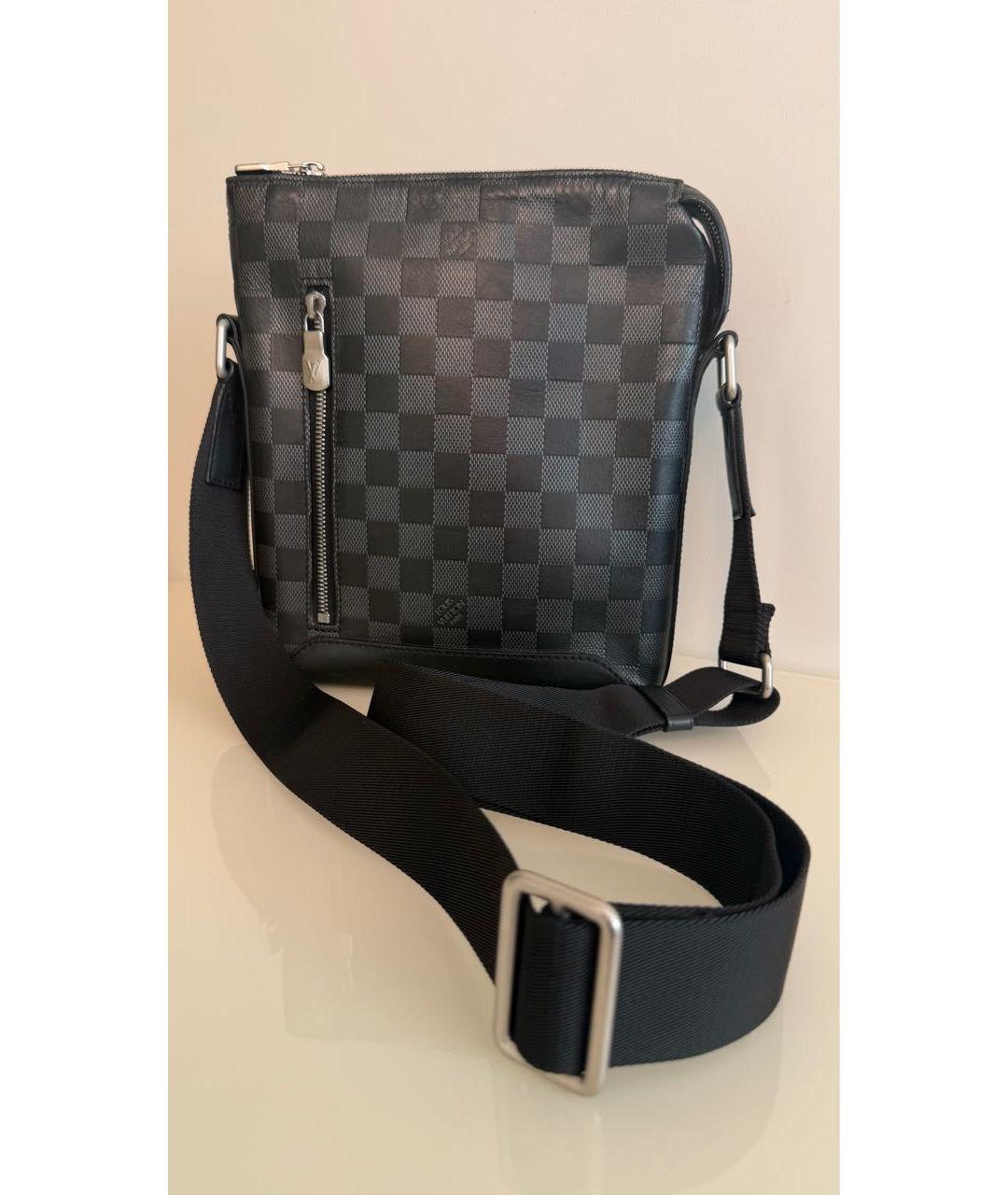 LOUIS VUITTON Черная сумка на плечо из канвы, фото 9