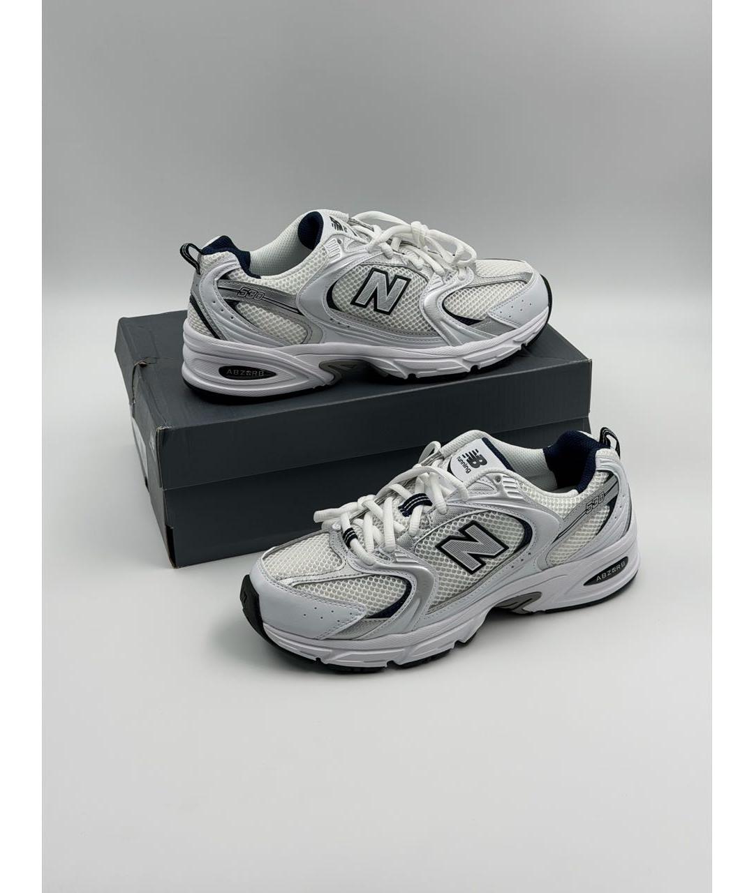 NEW BALANCE Белые текстильные кроссовки, фото 6