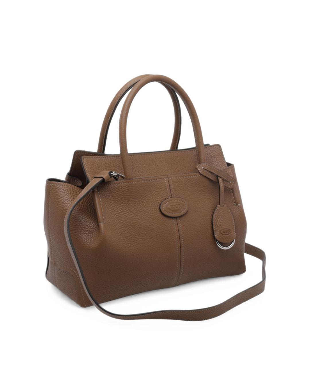 TOD'S Коричневая кожаная сумка тоут, фото 4