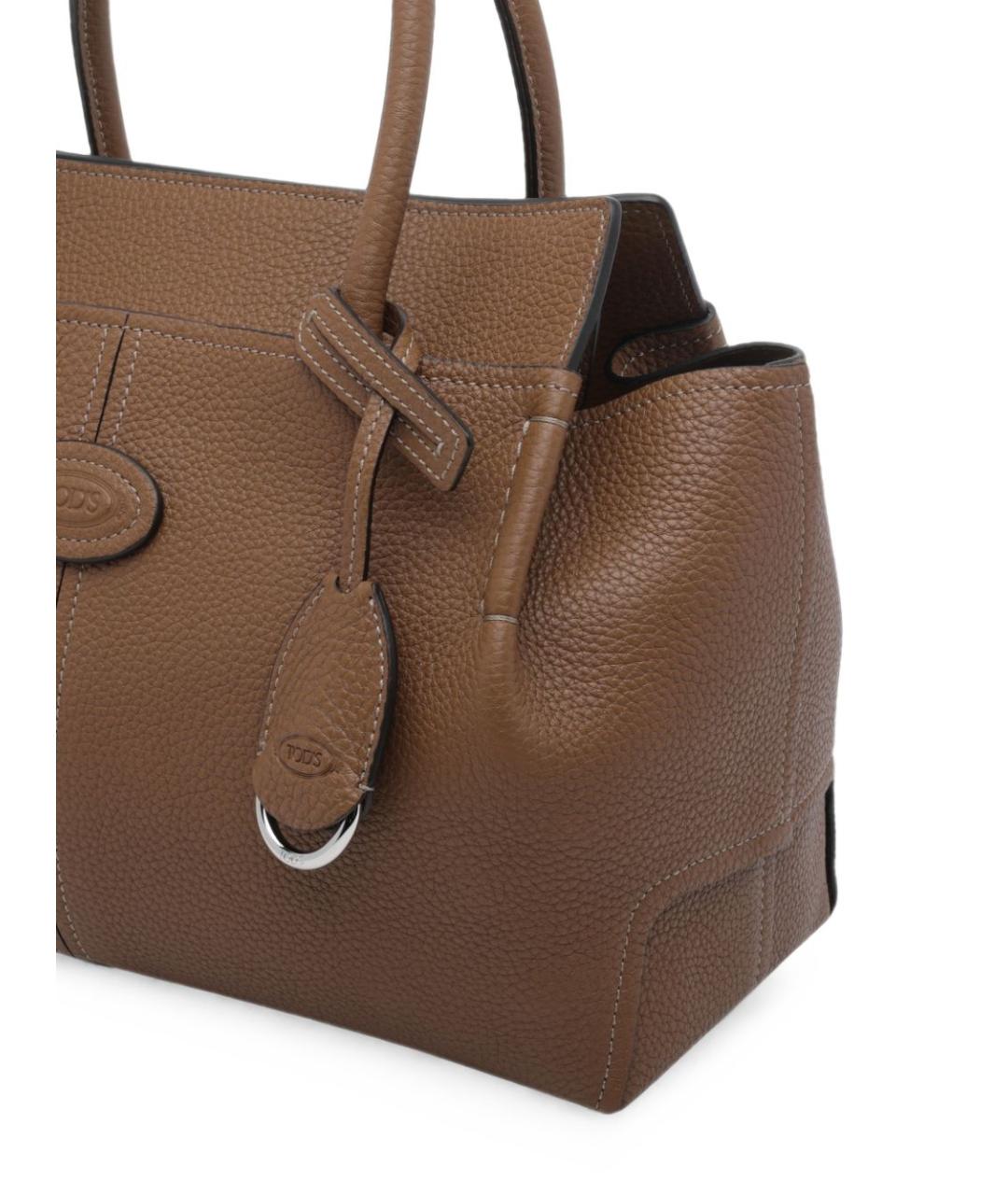 TOD'S Коричневая кожаная сумка тоут, фото 3