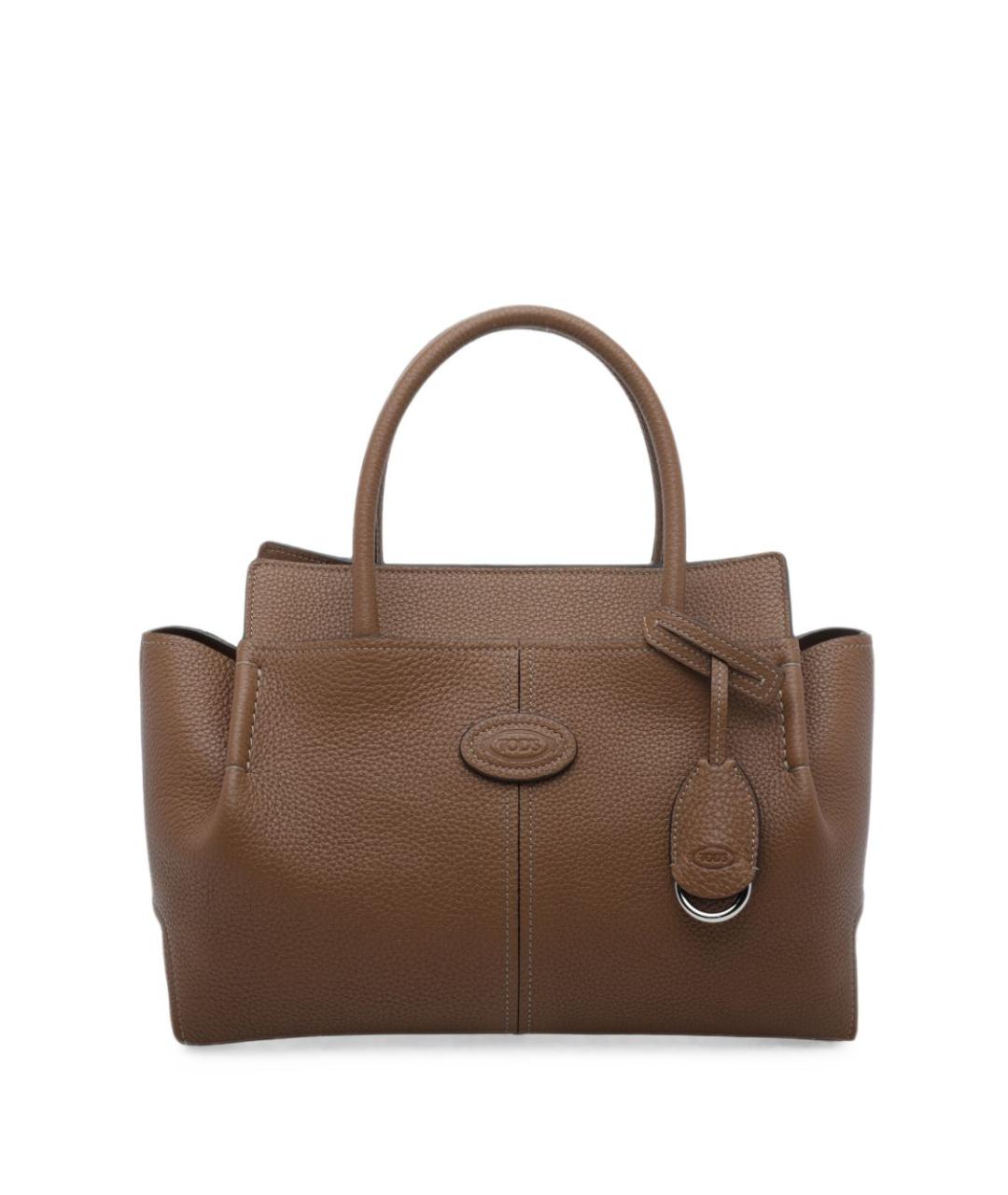 TOD'S Коричневая кожаная сумка тоут, фото 1