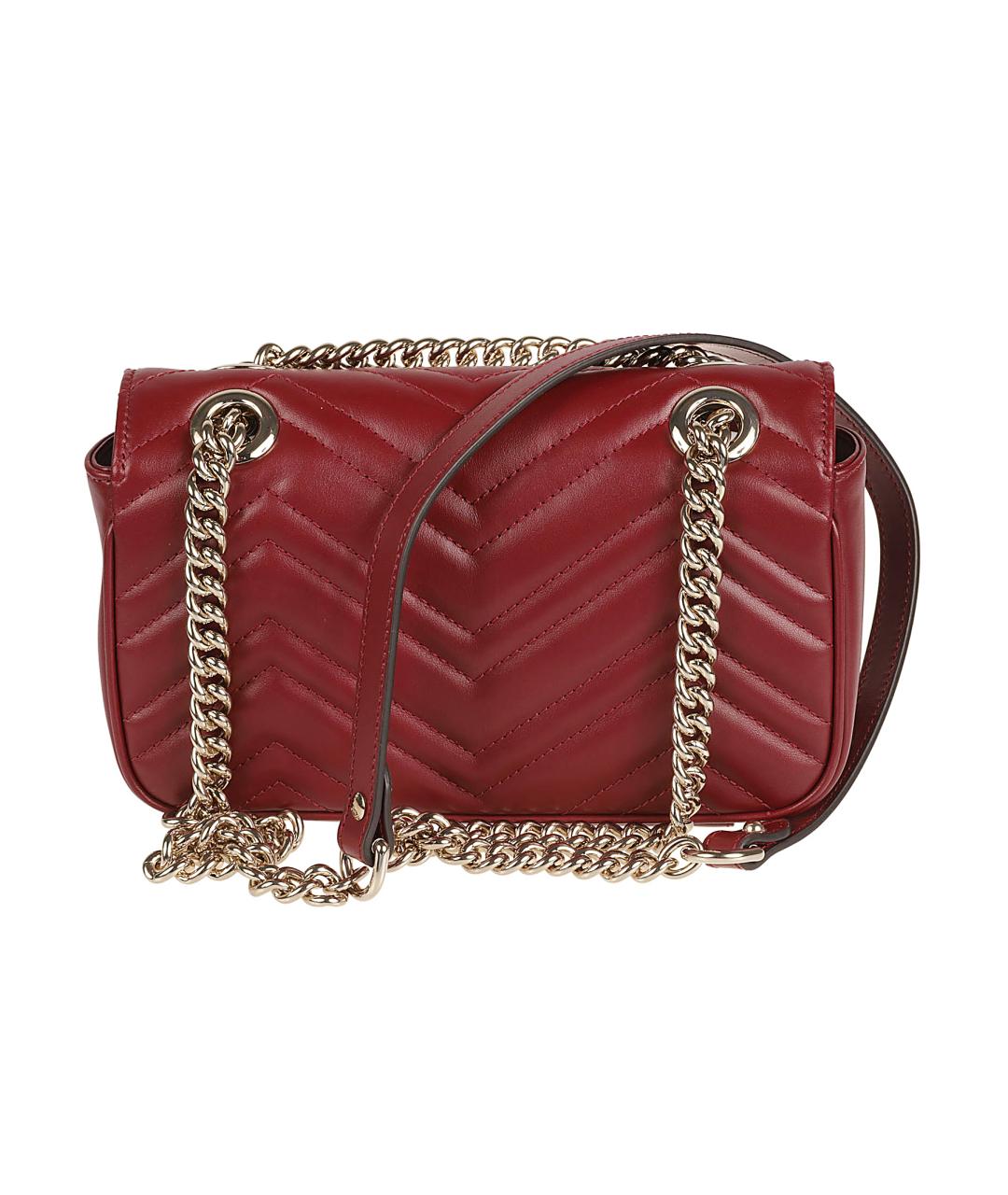 GUCCI Бордовая кожаная сумка через плечо, фото 4