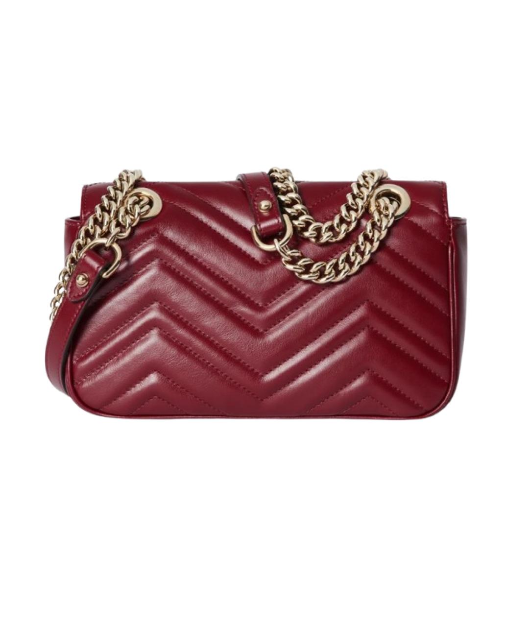 GUCCI Бордовая кожаная сумка через плечо, фото 2