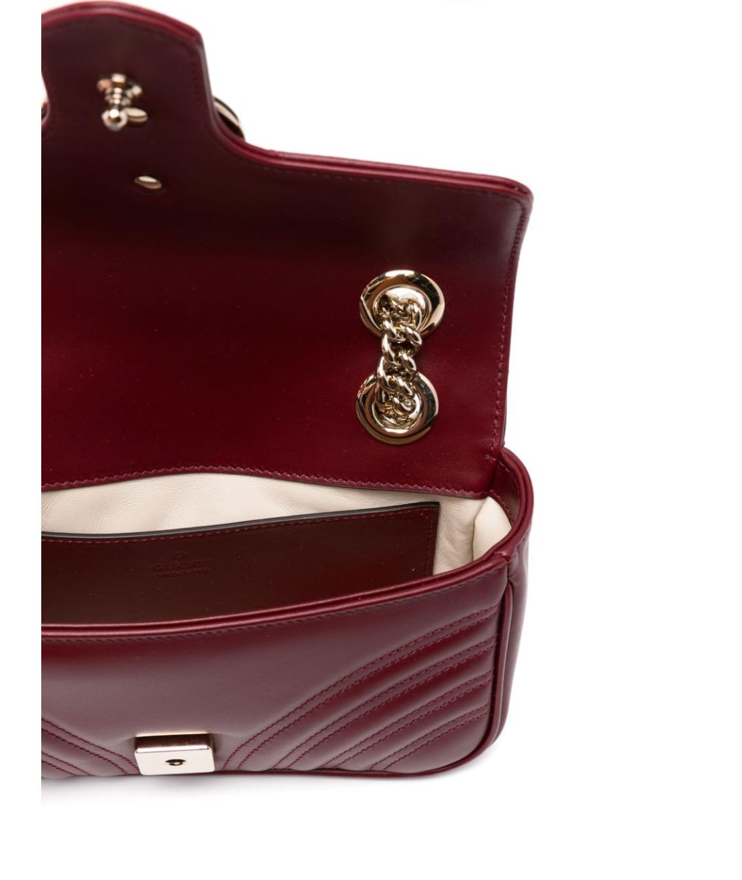GUCCI Бордовая кожаная сумка через плечо, фото 5