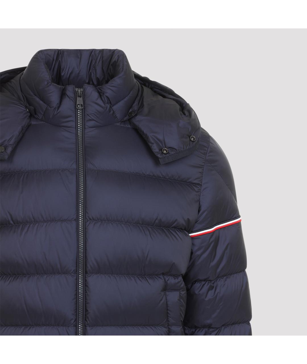 MONCLER Темно-синий полиамидовый пуховик, фото 3