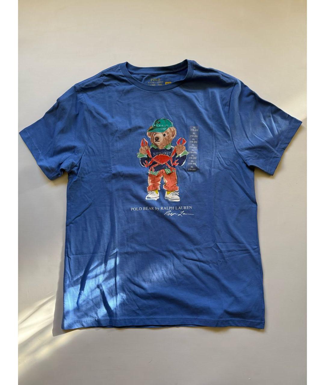 POLO RALPH LAUREN Синяя хлопковая футболка, фото 5
