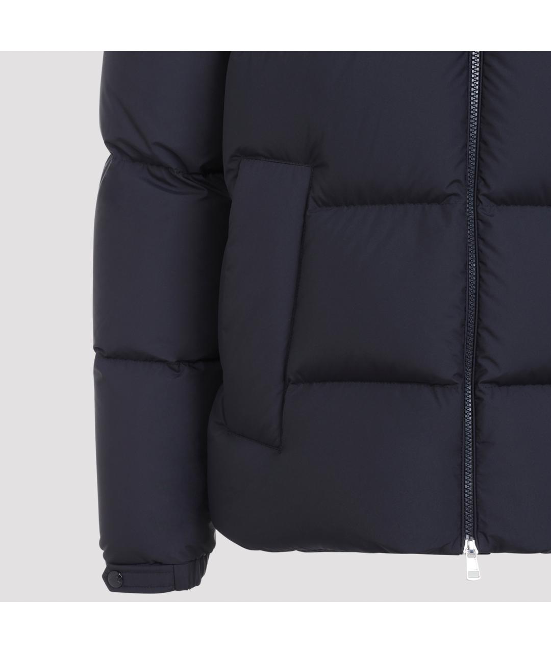 MONCLER Темно-синий полиэстеровый пуховик, фото 4