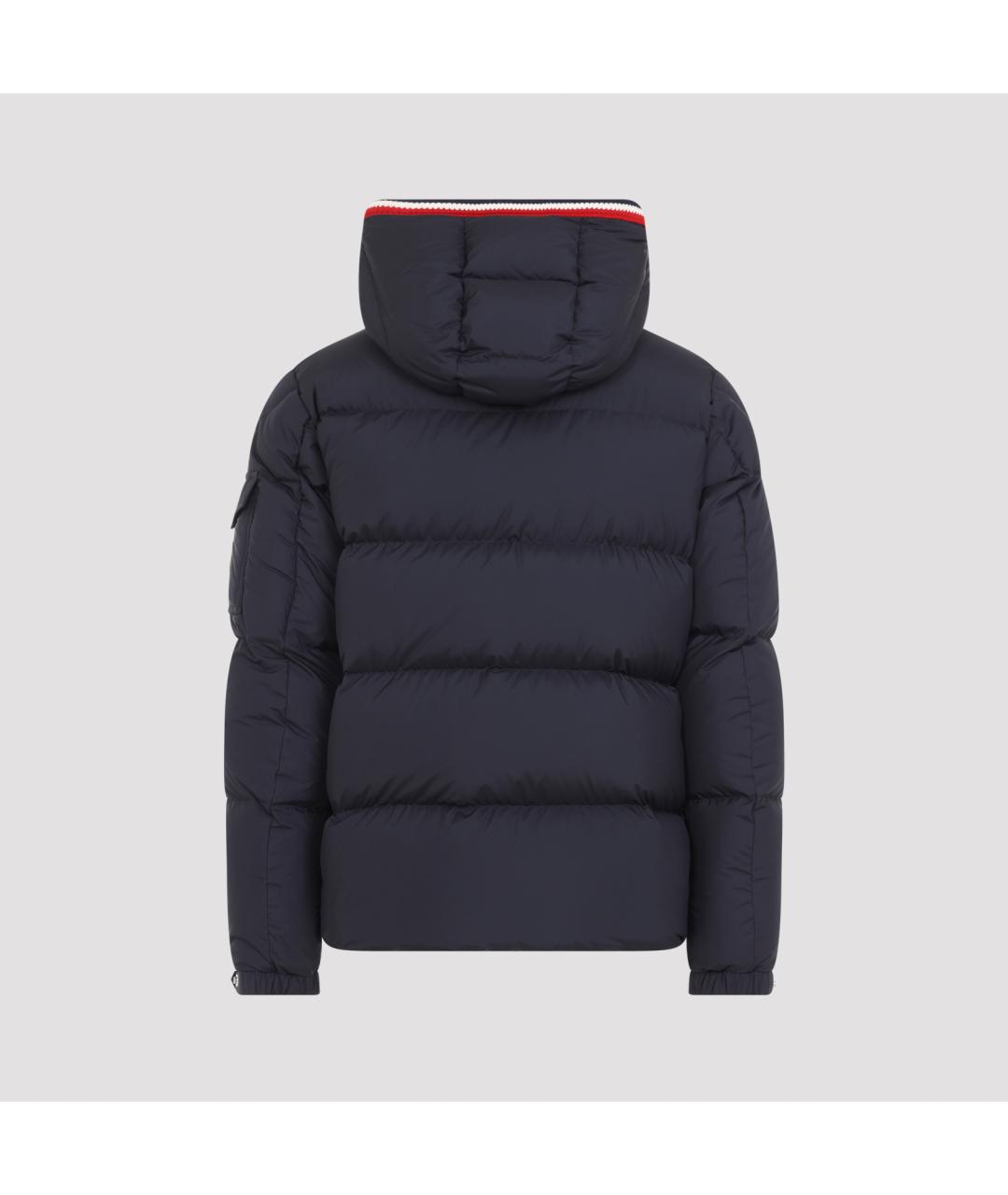 MONCLER Темно-синий полиэстеровый пуховик, фото 3