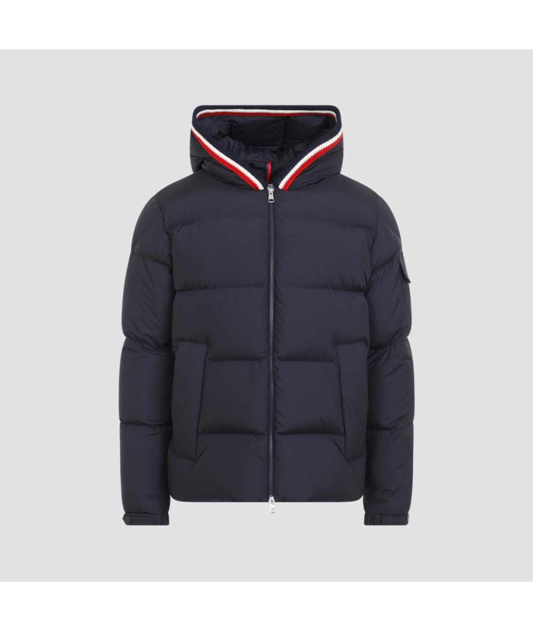 MONCLER Темно-синий полиэстеровый пуховик, фото 2