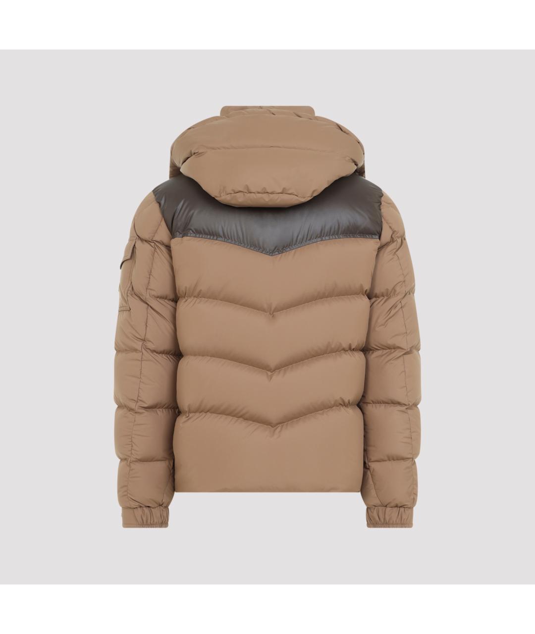 MONCLER Бежевый полиэстеровый пуховик, фото 3