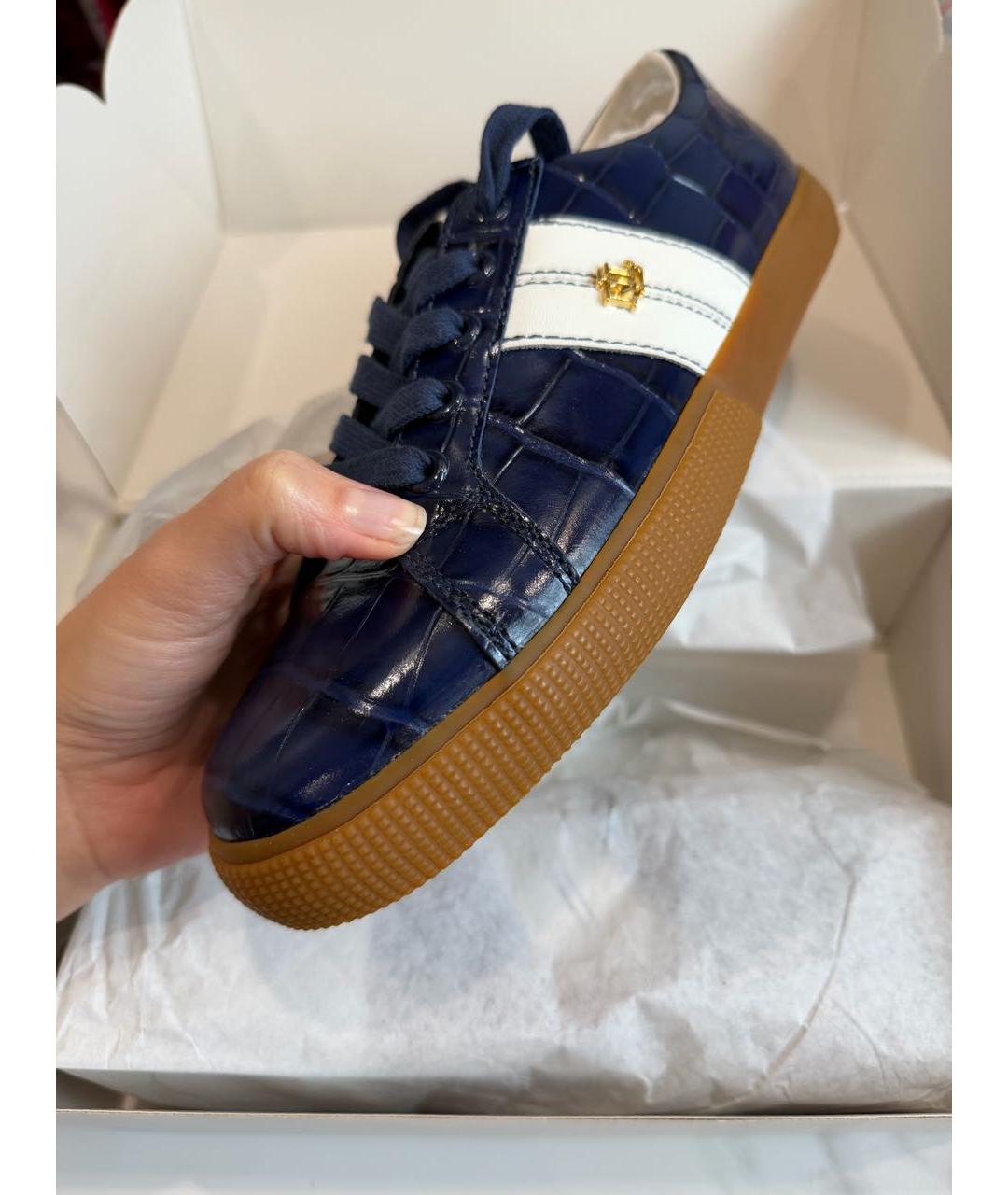 RALPH LAUREN Темно-синие кожаные кеды, фото 8