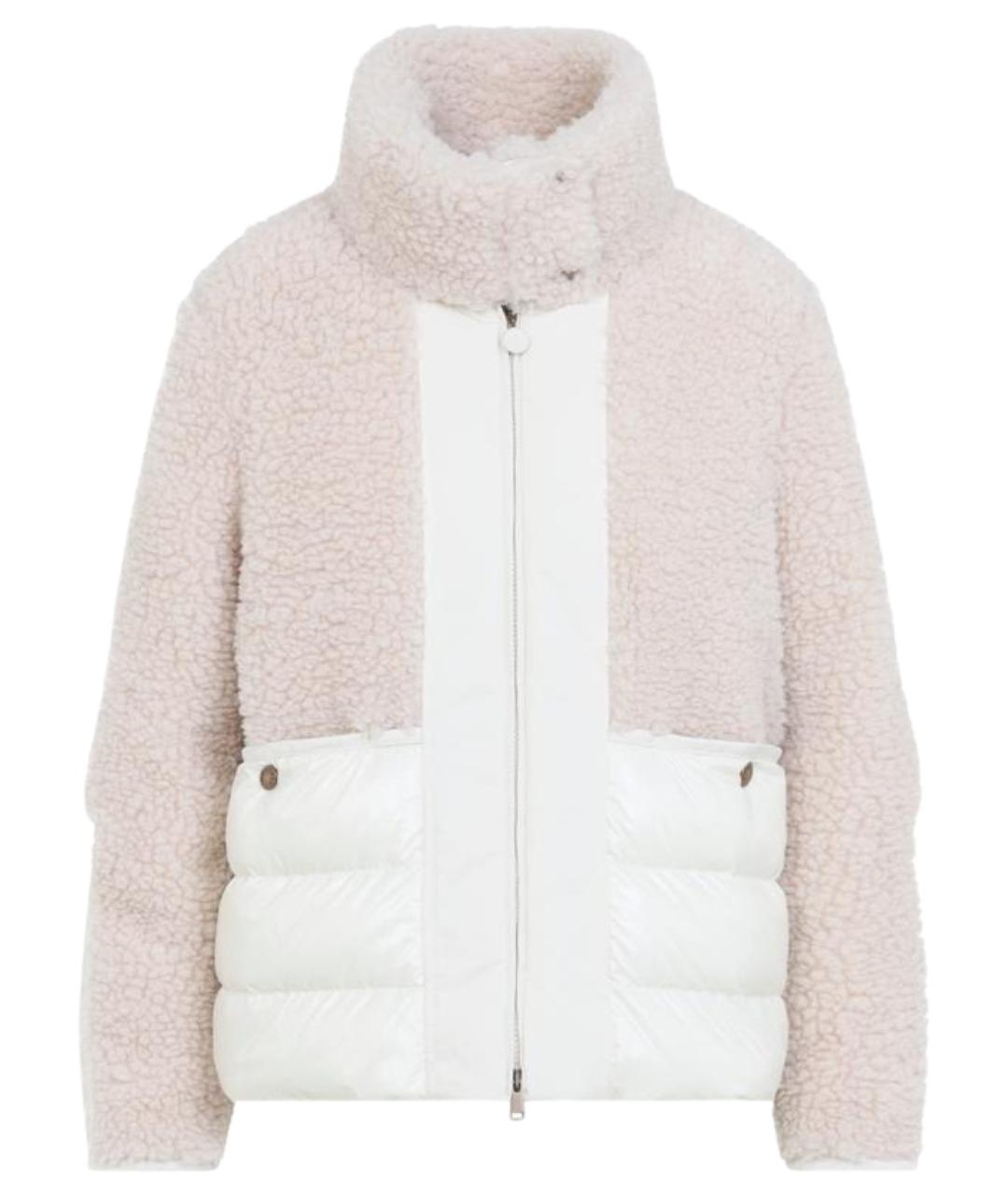 MONCLER Бежевый полиэстеровый пуховик, фото 1