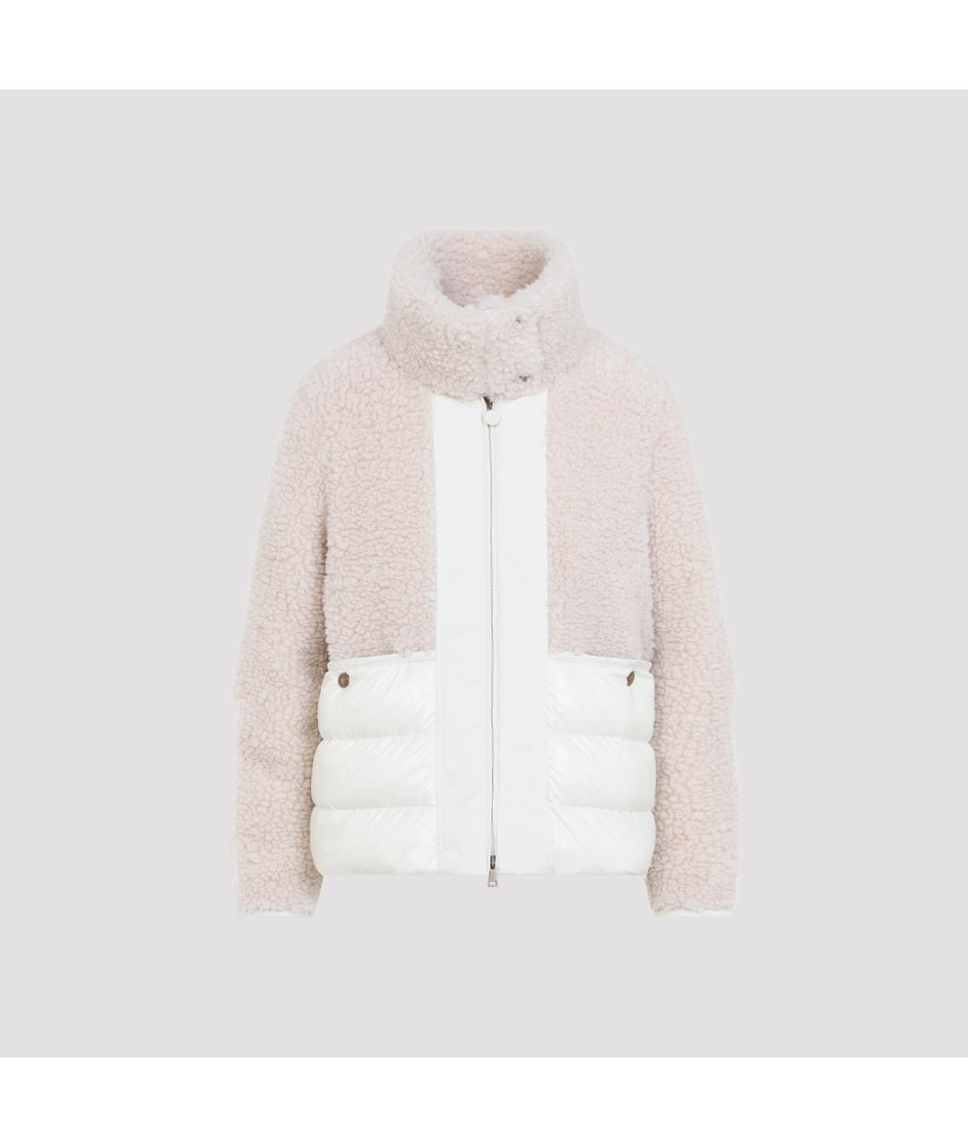 MONCLER Бежевый полиэстеровый пуховик, фото 2