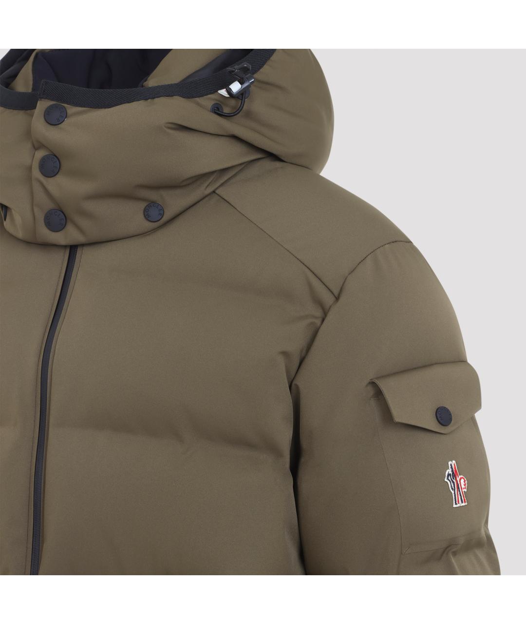MONCLER GRENOBLE Хаки полиамидовый пуховик, фото 4