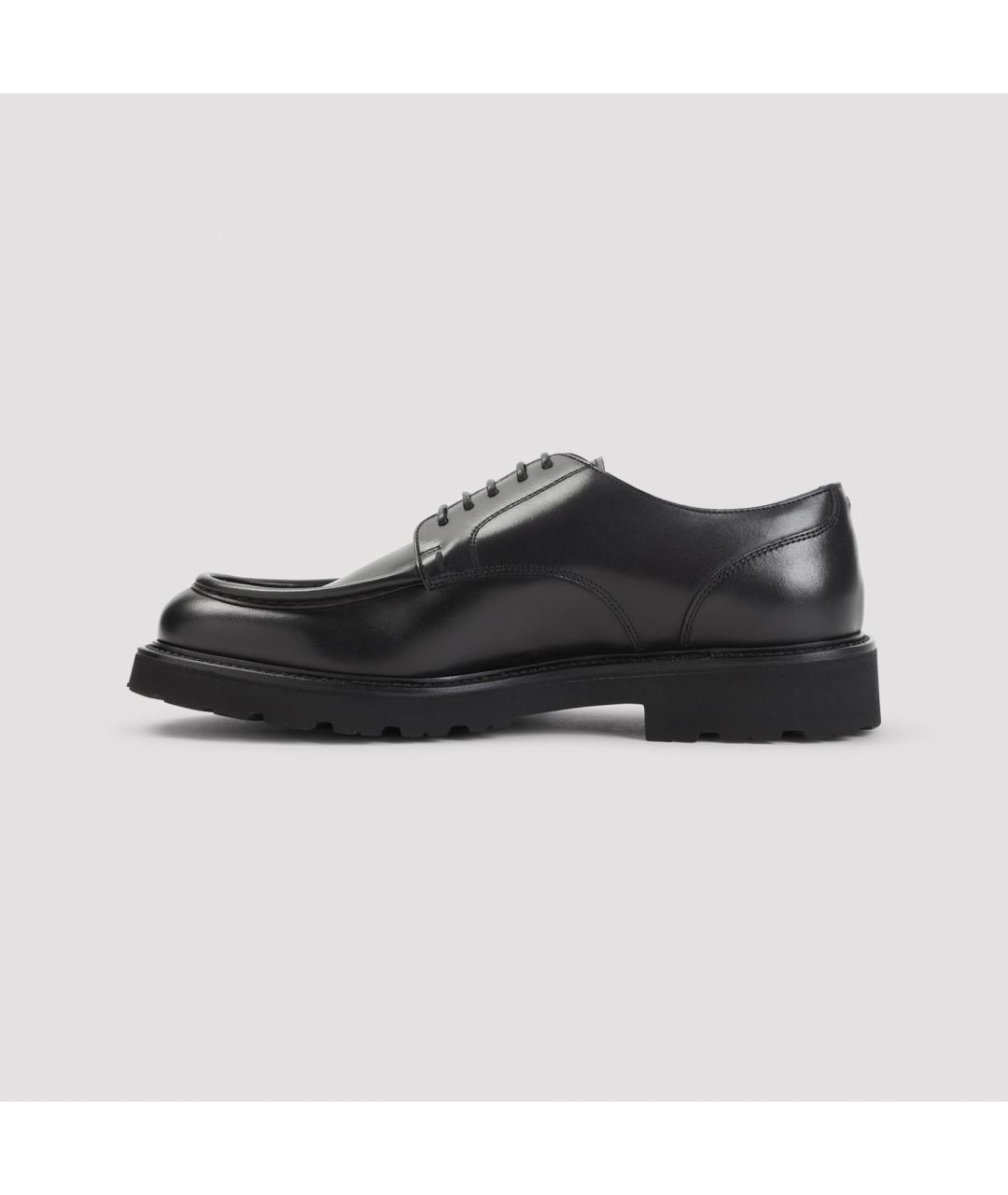 CANALI Черные кожаные низкие ботинки, фото 2