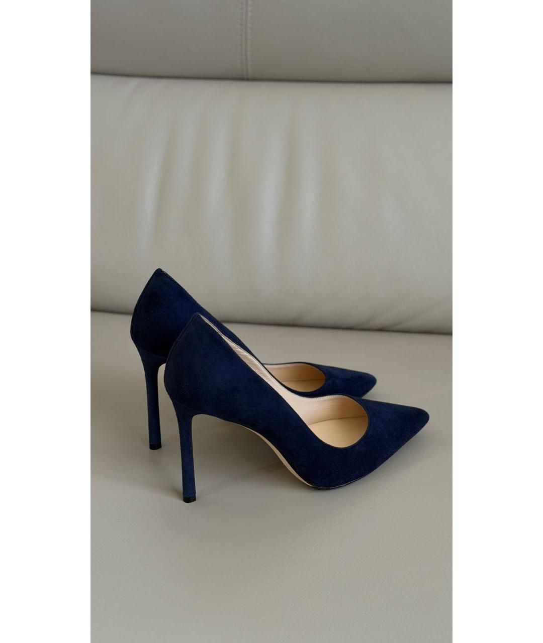 JIMMY CHOO Темно-синие замшевые туфли, фото 5