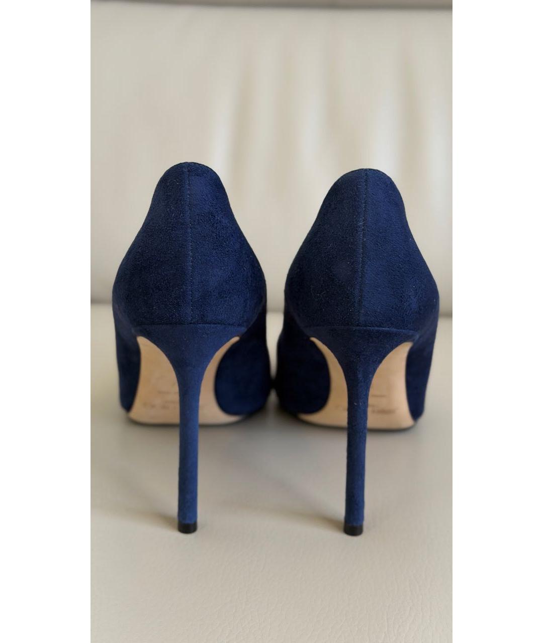 JIMMY CHOO Темно-синие замшевые туфли, фото 4