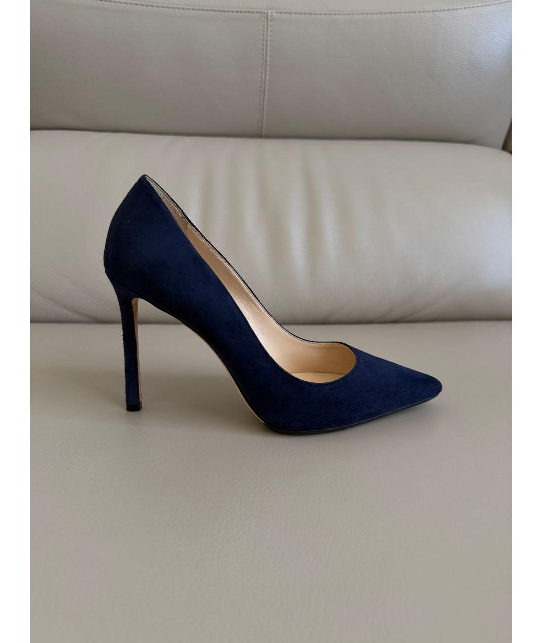 JIMMY CHOO Темно-синие замшевые туфли, фото 9