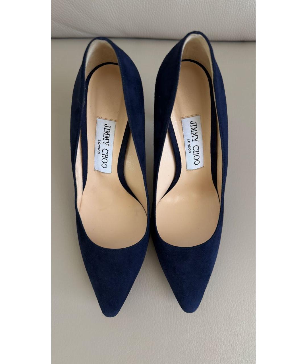 JIMMY CHOO Темно-синие замшевые туфли, фото 2