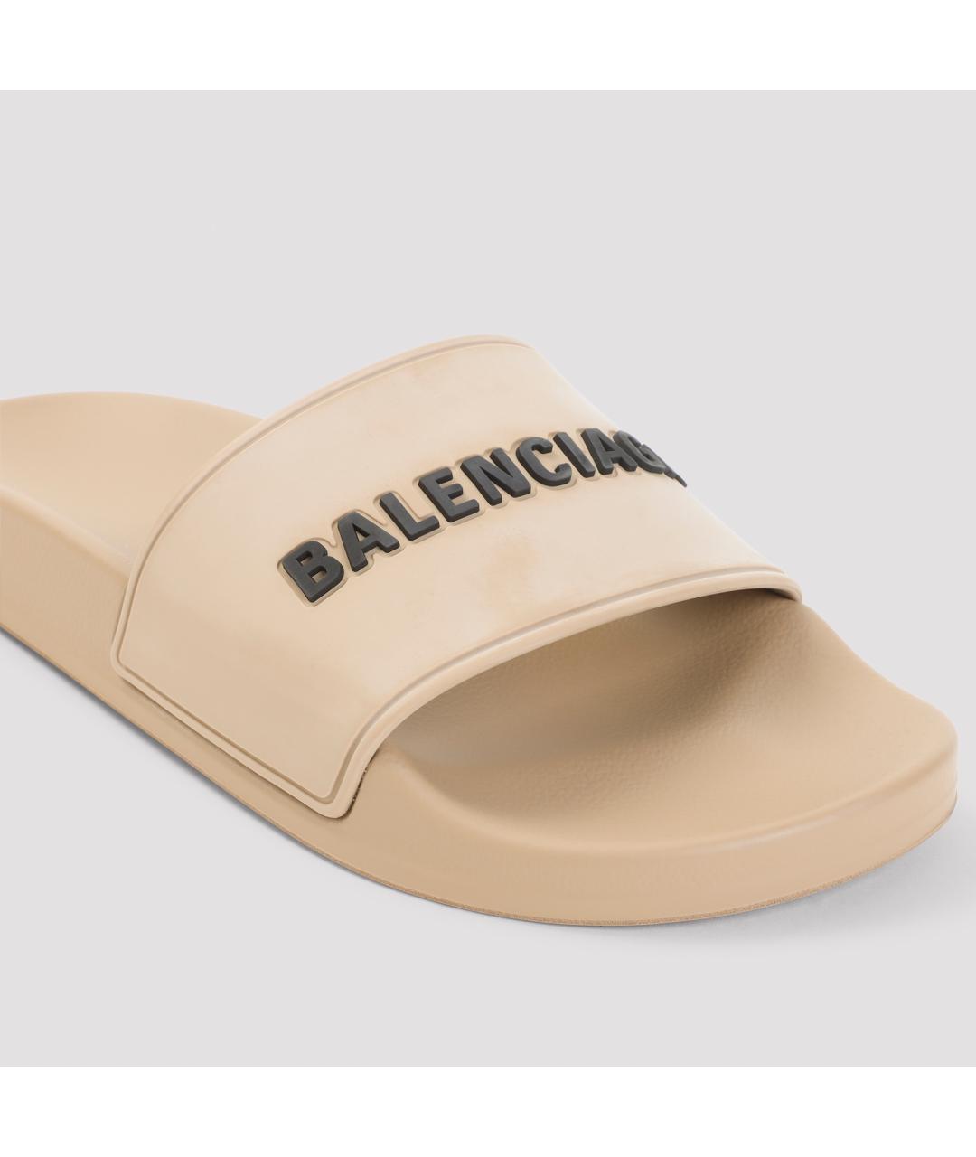 BALENCIAGA Бежевые шлепанцы, фото 4