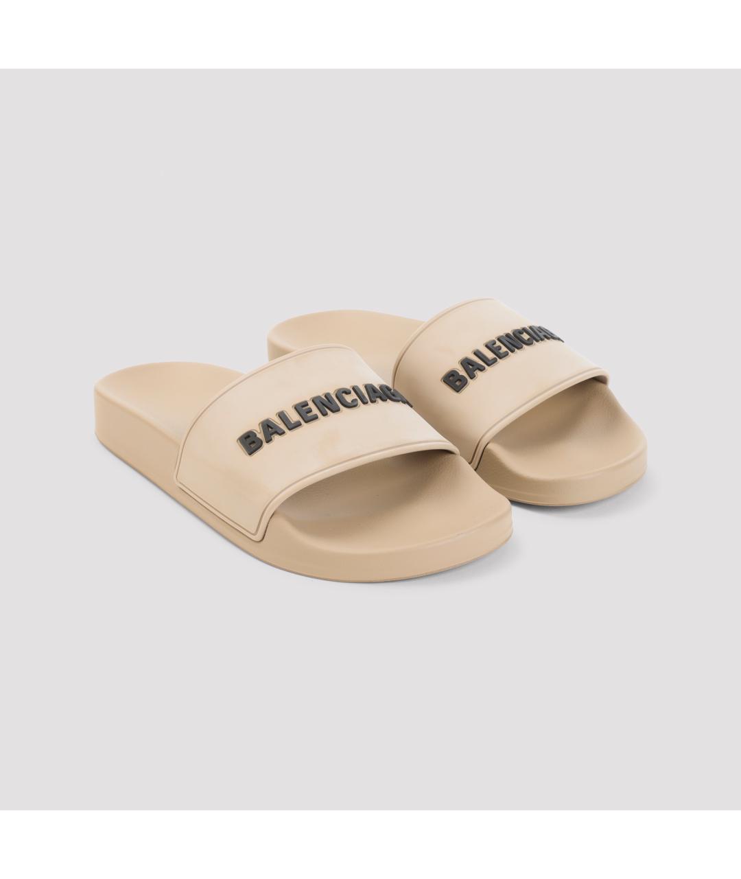 BALENCIAGA Бежевые шлепанцы, фото 3