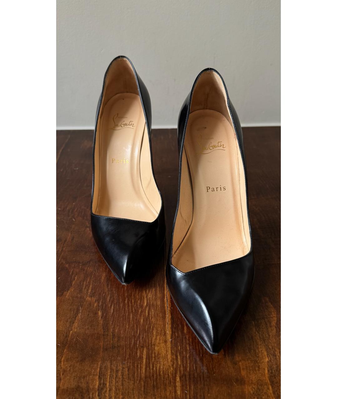 CHRISTIAN LOUBOUTIN Черные кожаные туфли, фото 4