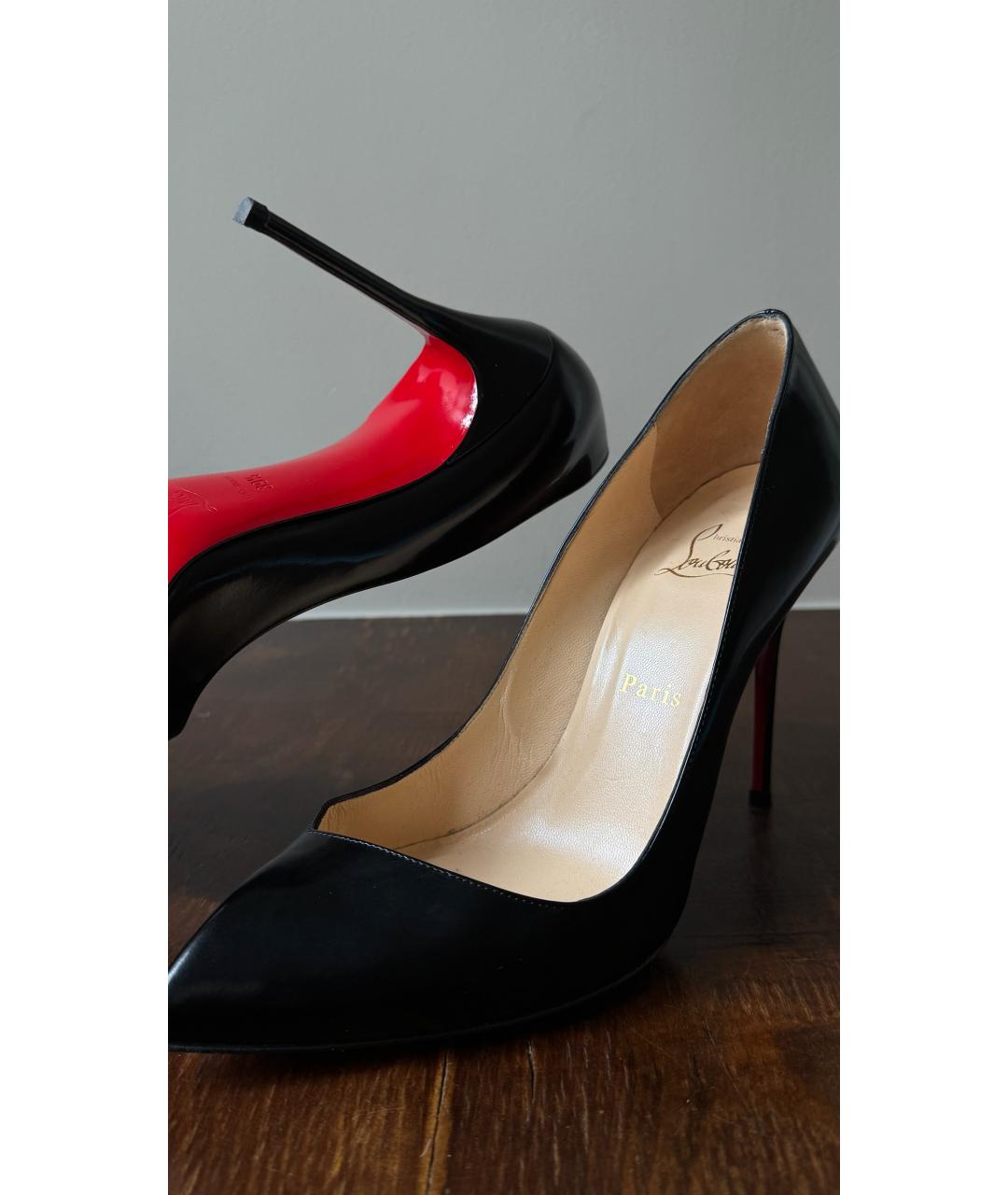 CHRISTIAN LOUBOUTIN Черные кожаные туфли, фото 5