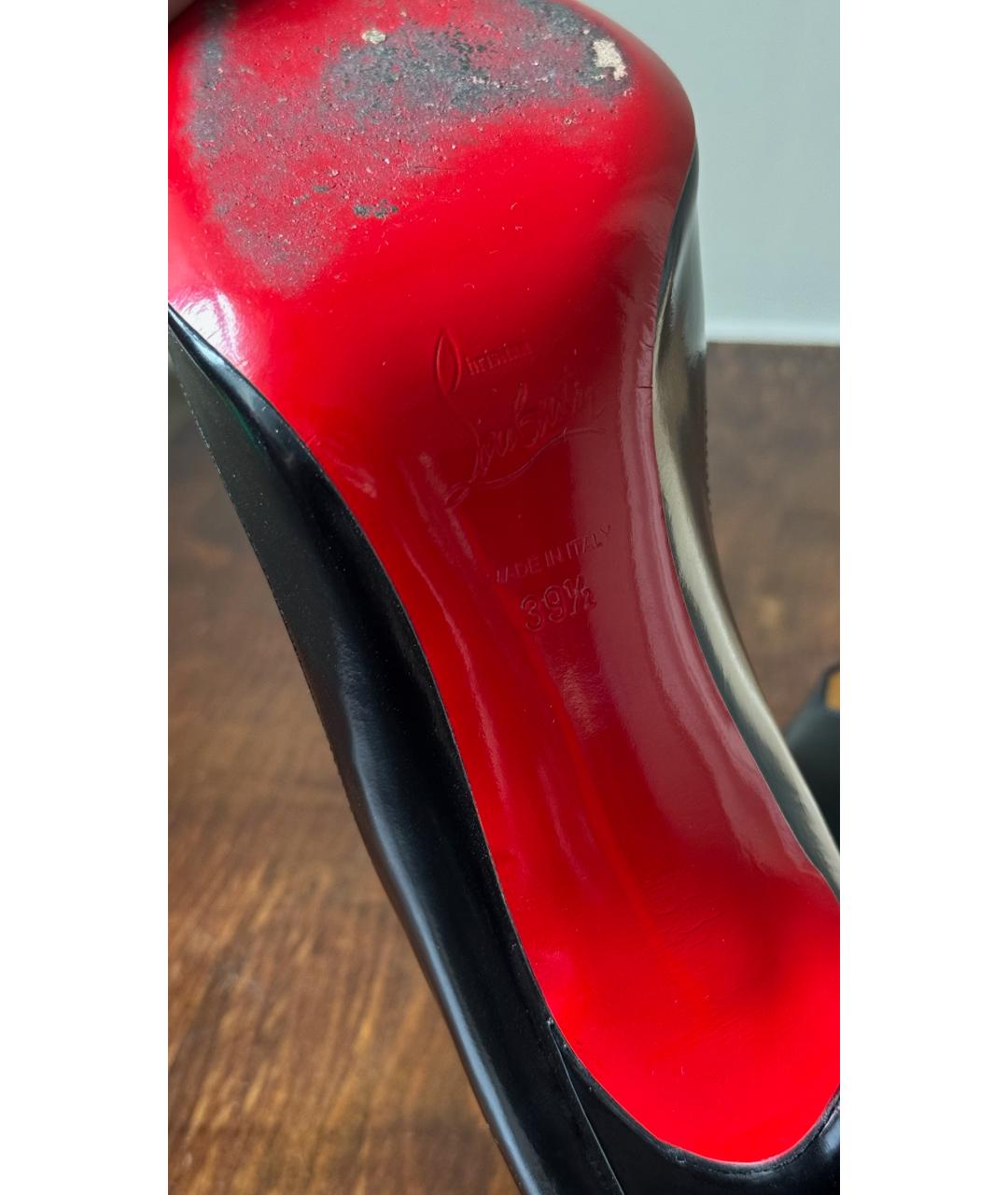 CHRISTIAN LOUBOUTIN Черные кожаные туфли, фото 6