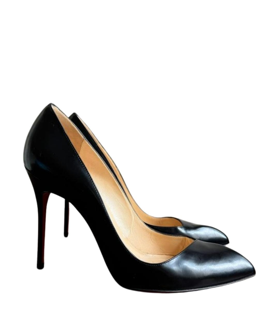 CHRISTIAN LOUBOUTIN Черные кожаные туфли, фото 1