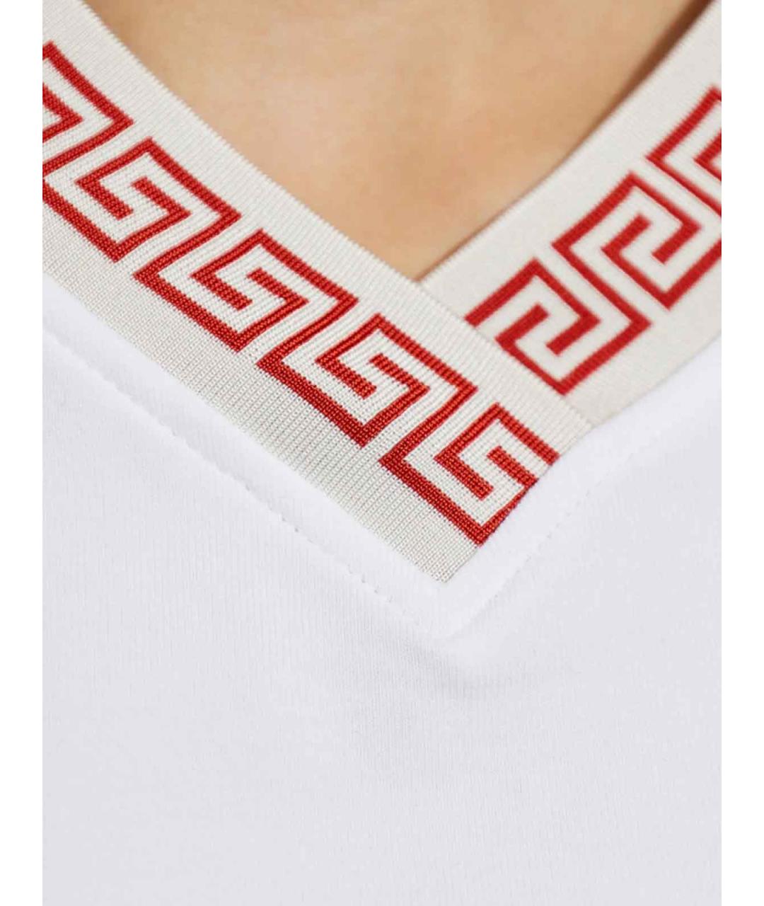 VERSACE Белая хлопковая футболка, фото 5