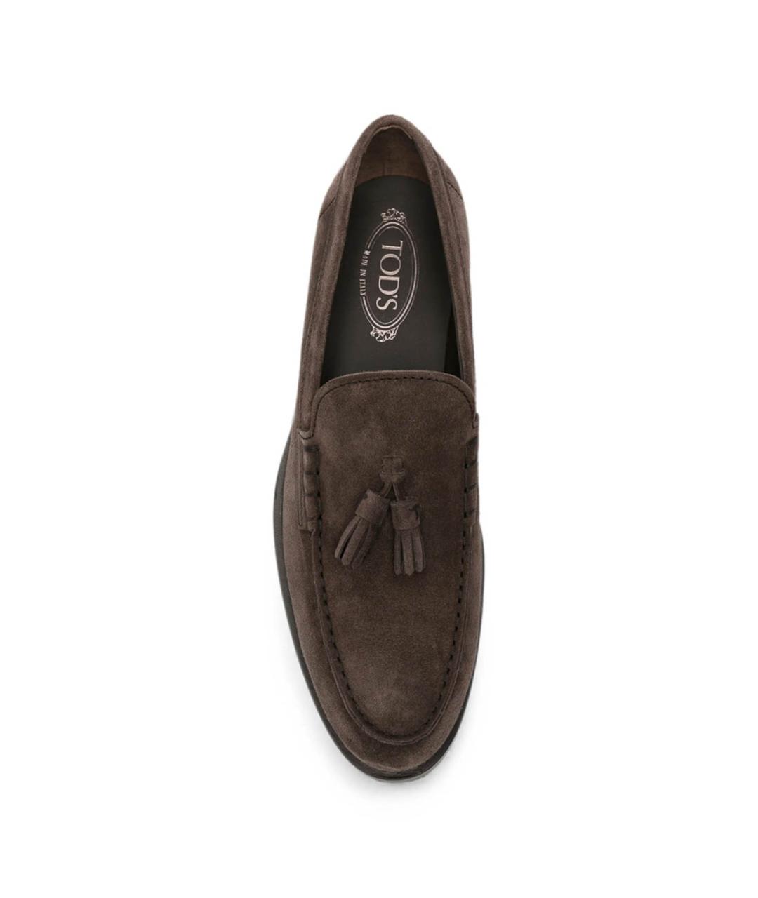 TOD'S Коричневые замшевые лоферы, фото 3