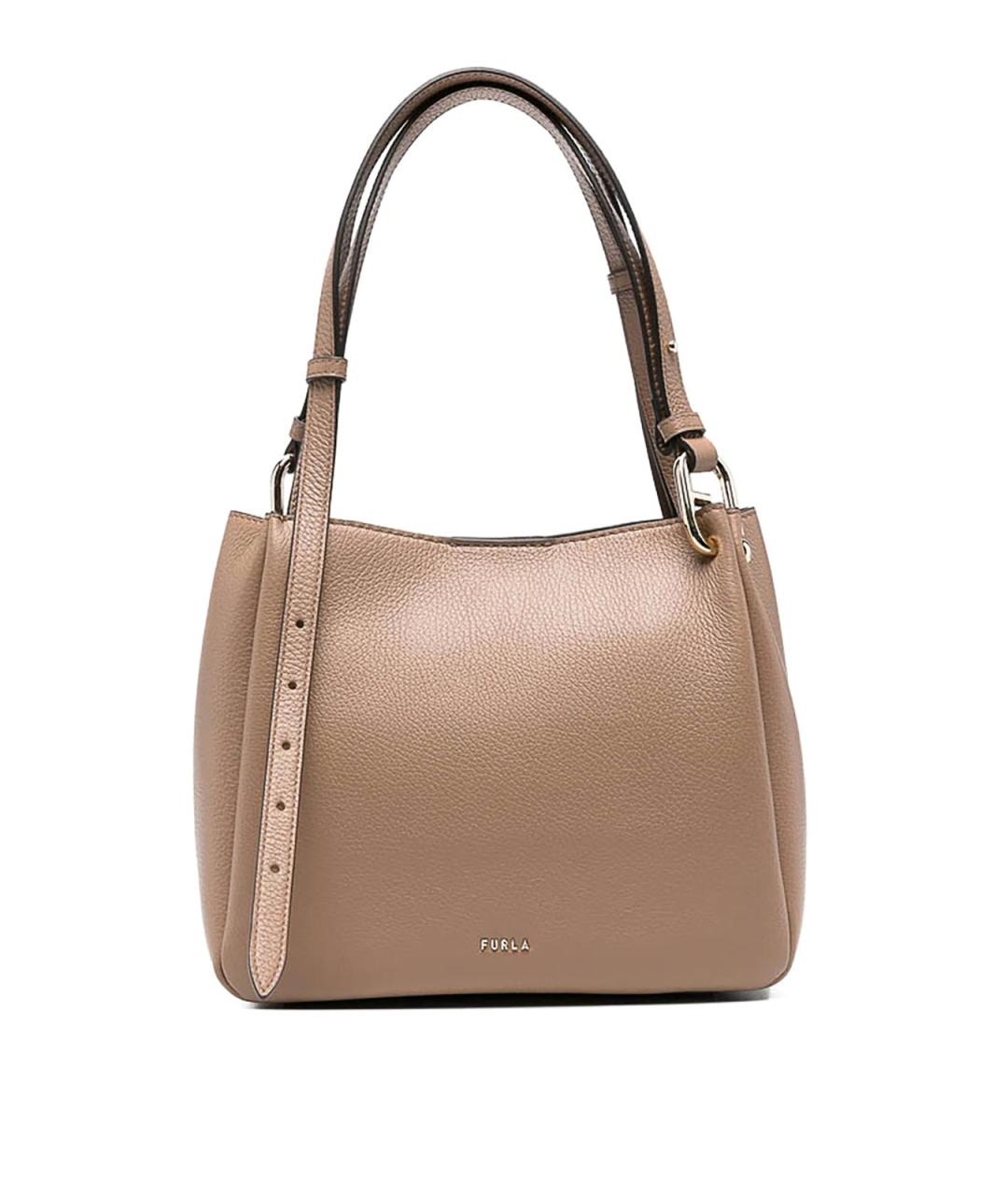 FURLA Бежевая кожаная сумка тоут, фото 1