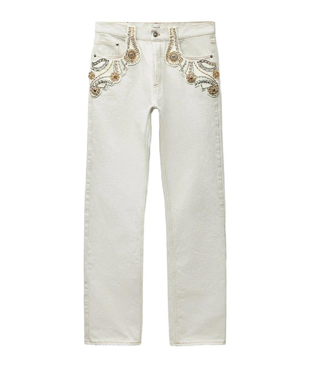 VERSACE Мульти хлопковые прямые джинсы, фото 1