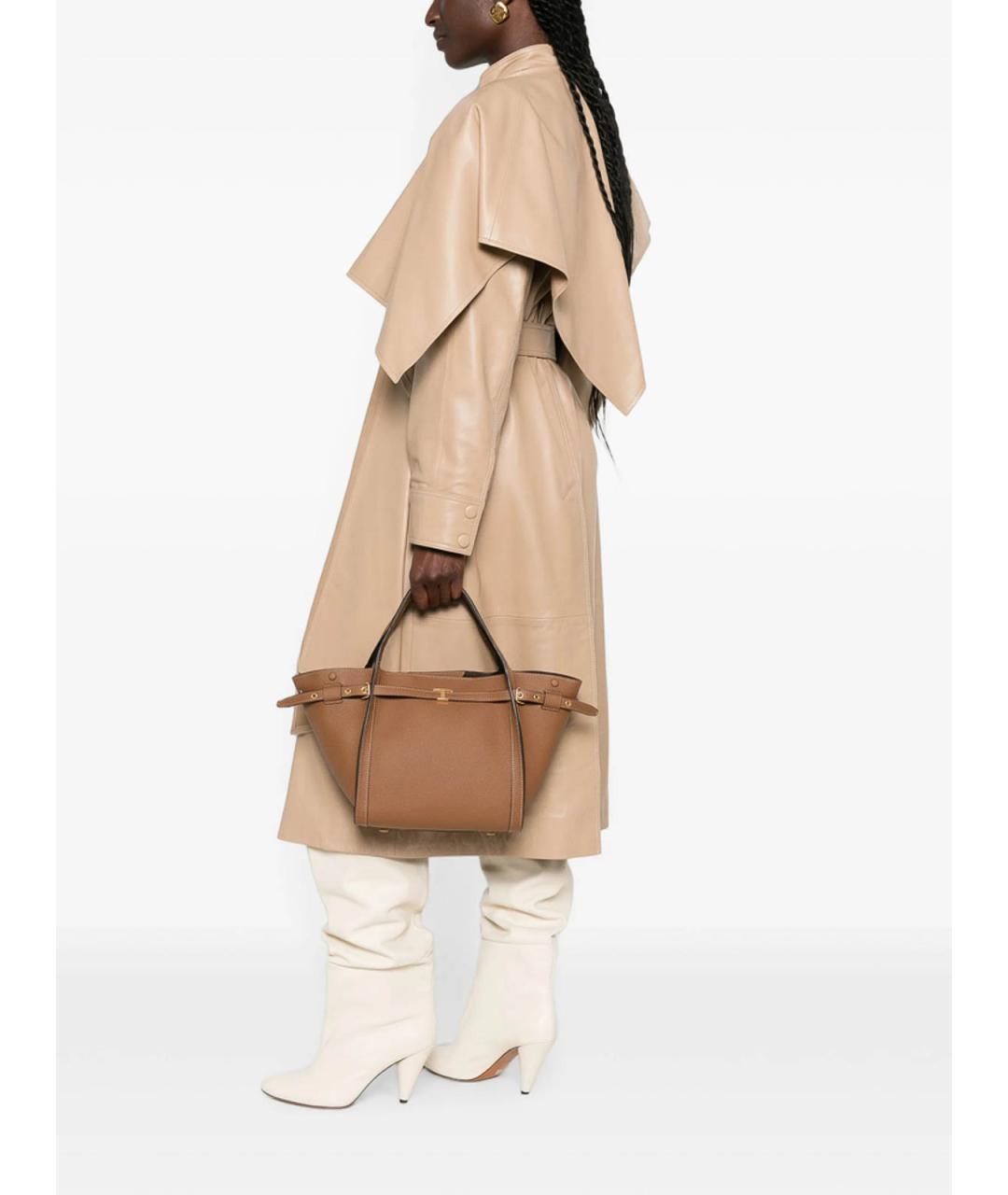 TOD'S Коричневая кожаная сумка тоут, фото 4