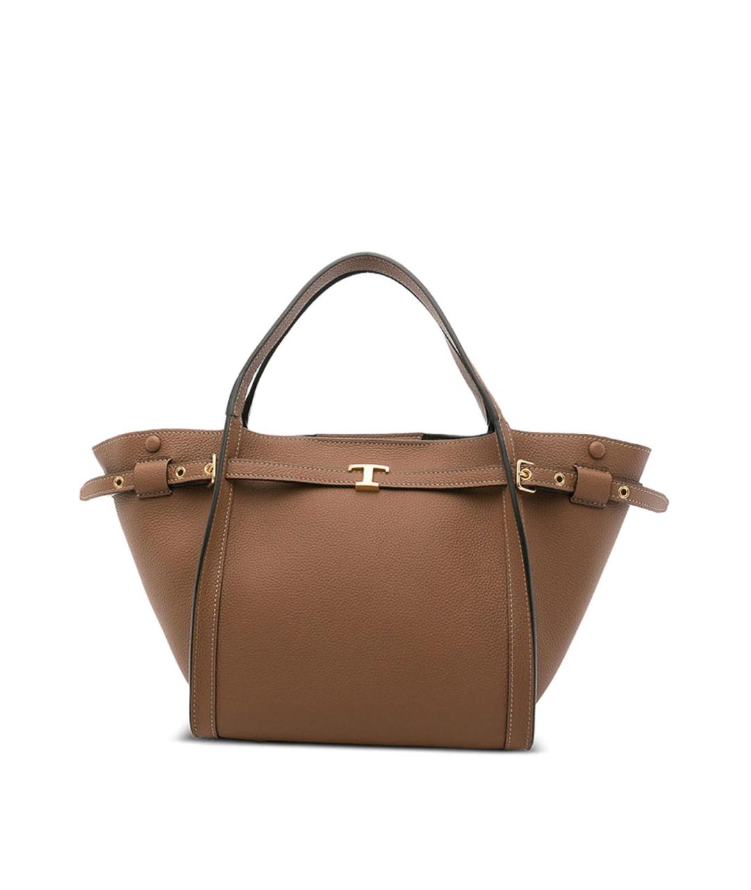 TOD'S Коричневая кожаная сумка тоут, фото 1