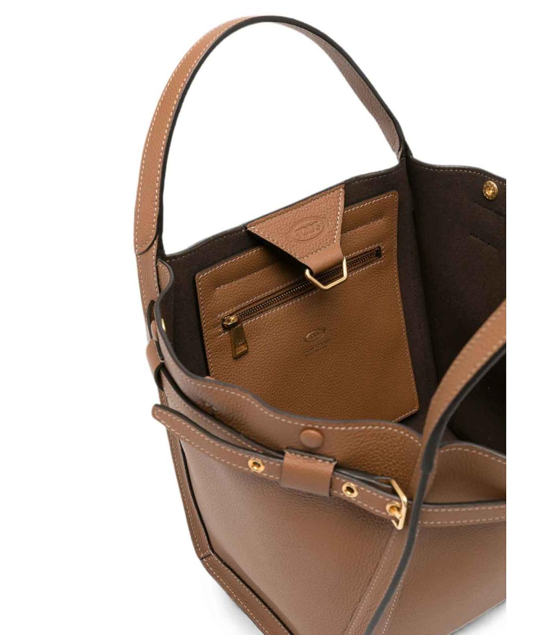 TOD'S Коричневая кожаная сумка тоут, фото 2