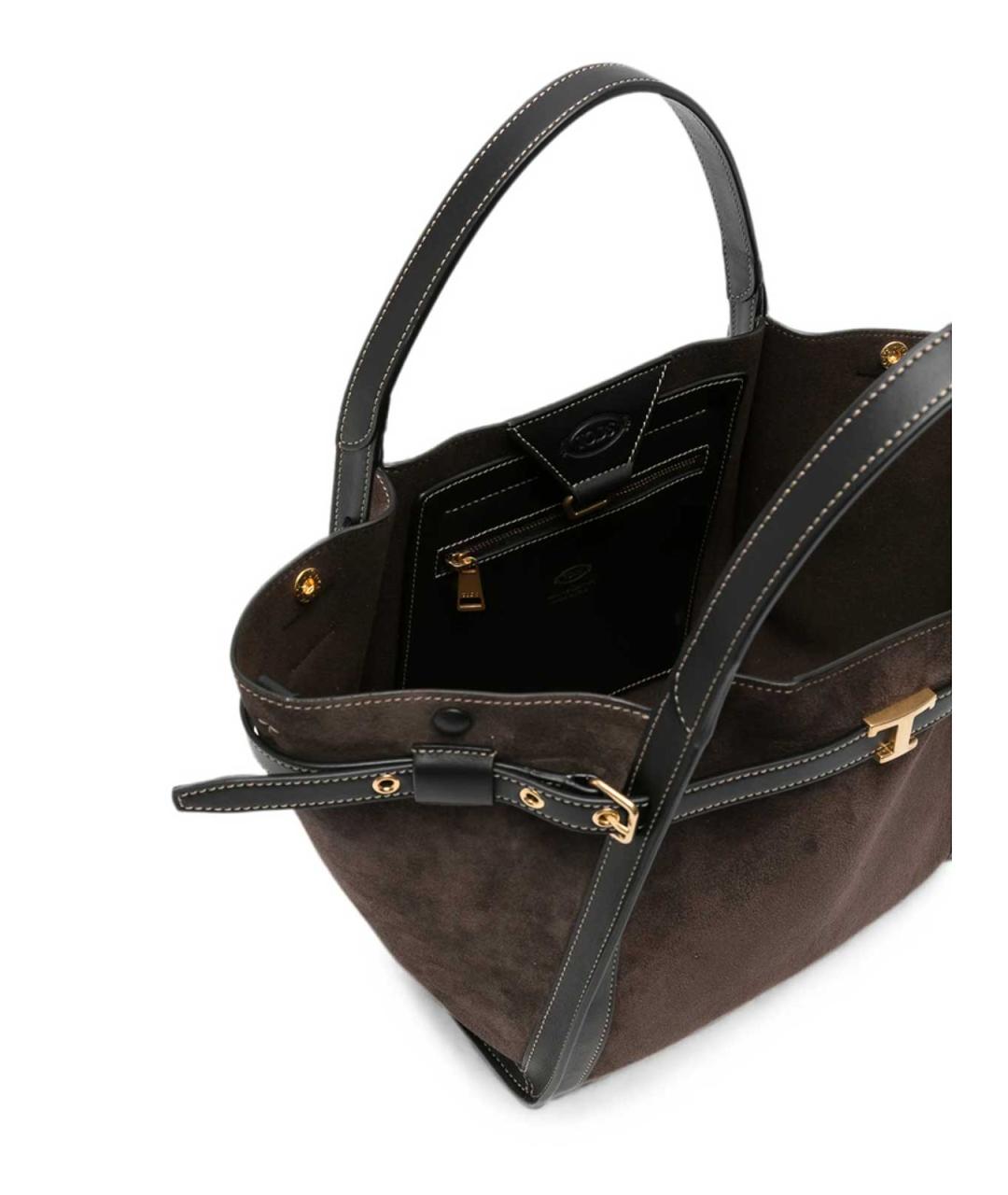 TOD'S Коричневая замшевая сумка тоут, фото 4