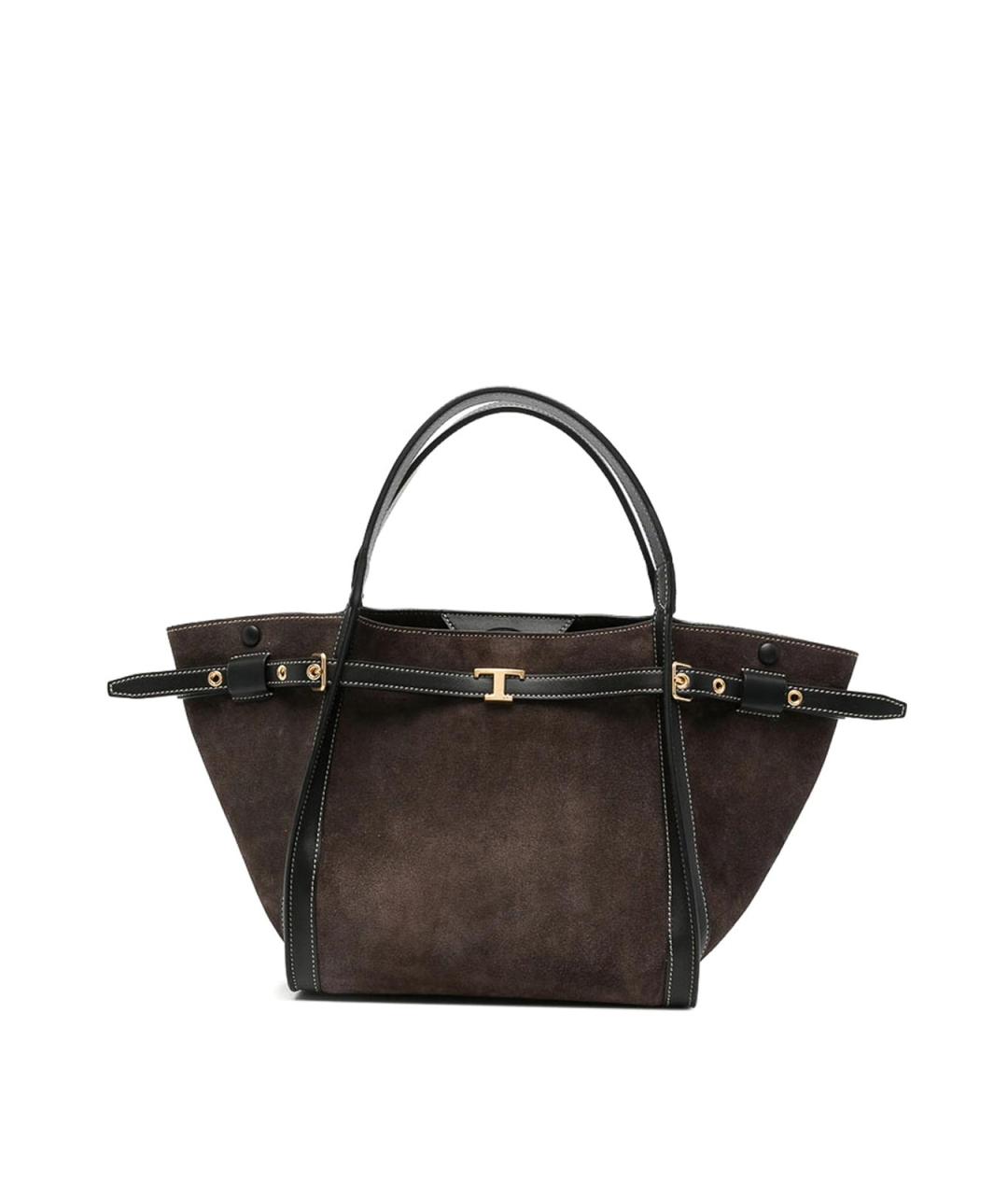 TOD'S Коричневая замшевая сумка тоут, фото 1